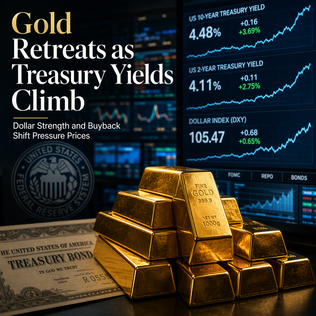Gold Retreats as US Treasury Yields Recover Following Buyback Program Adjustment