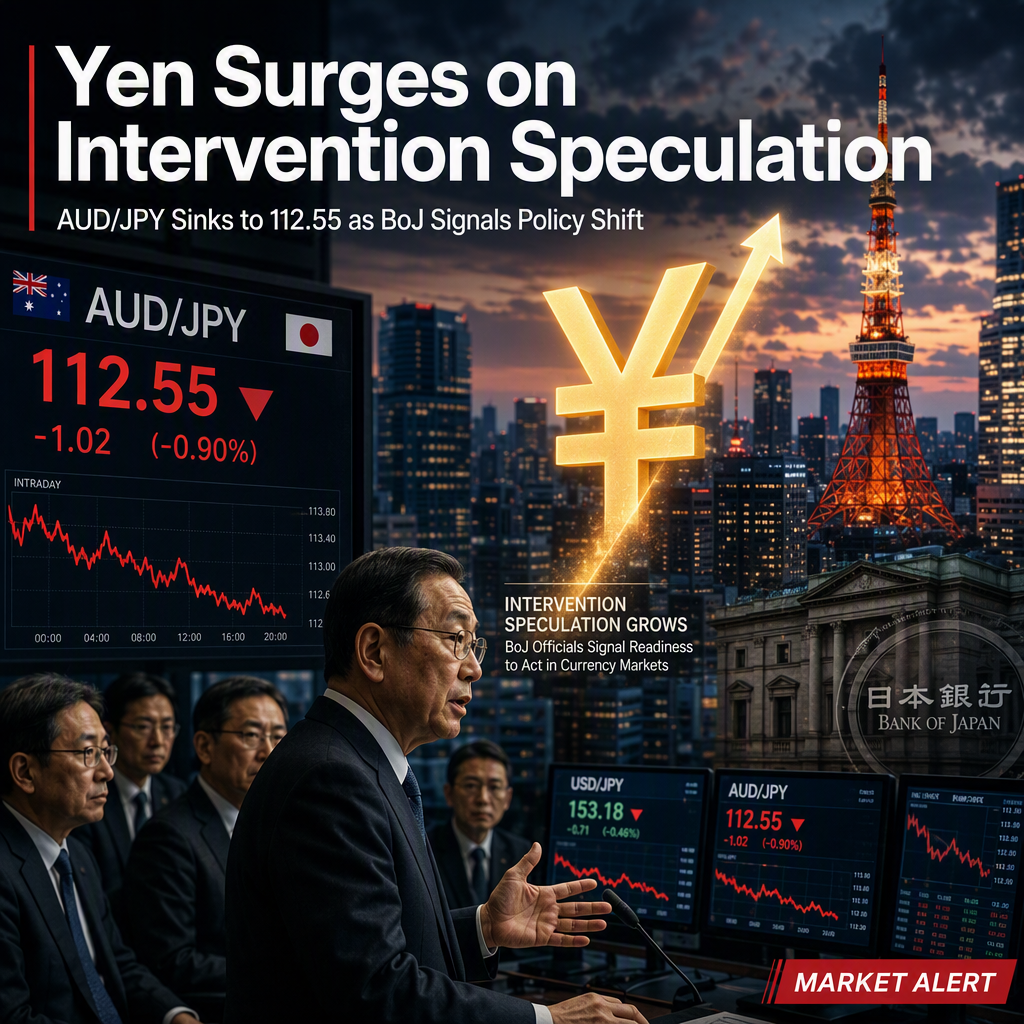 AUD/JPY Slides to 112.55 as Yen Strengthens Amid Intervention Speculation