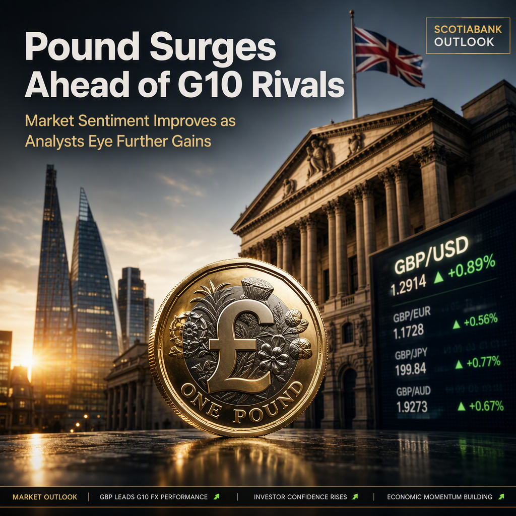 British Pound Outperforms G10 Peers Amid Improved Sentiment, Scotiabank Sees Further Gains Against US Dollar