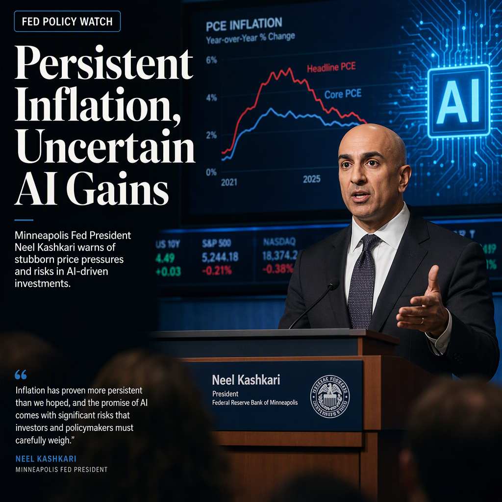 Fed's Kashkari Flags Persistent Inflation Despite Softer PCE Data, Cites AI Investment Risks