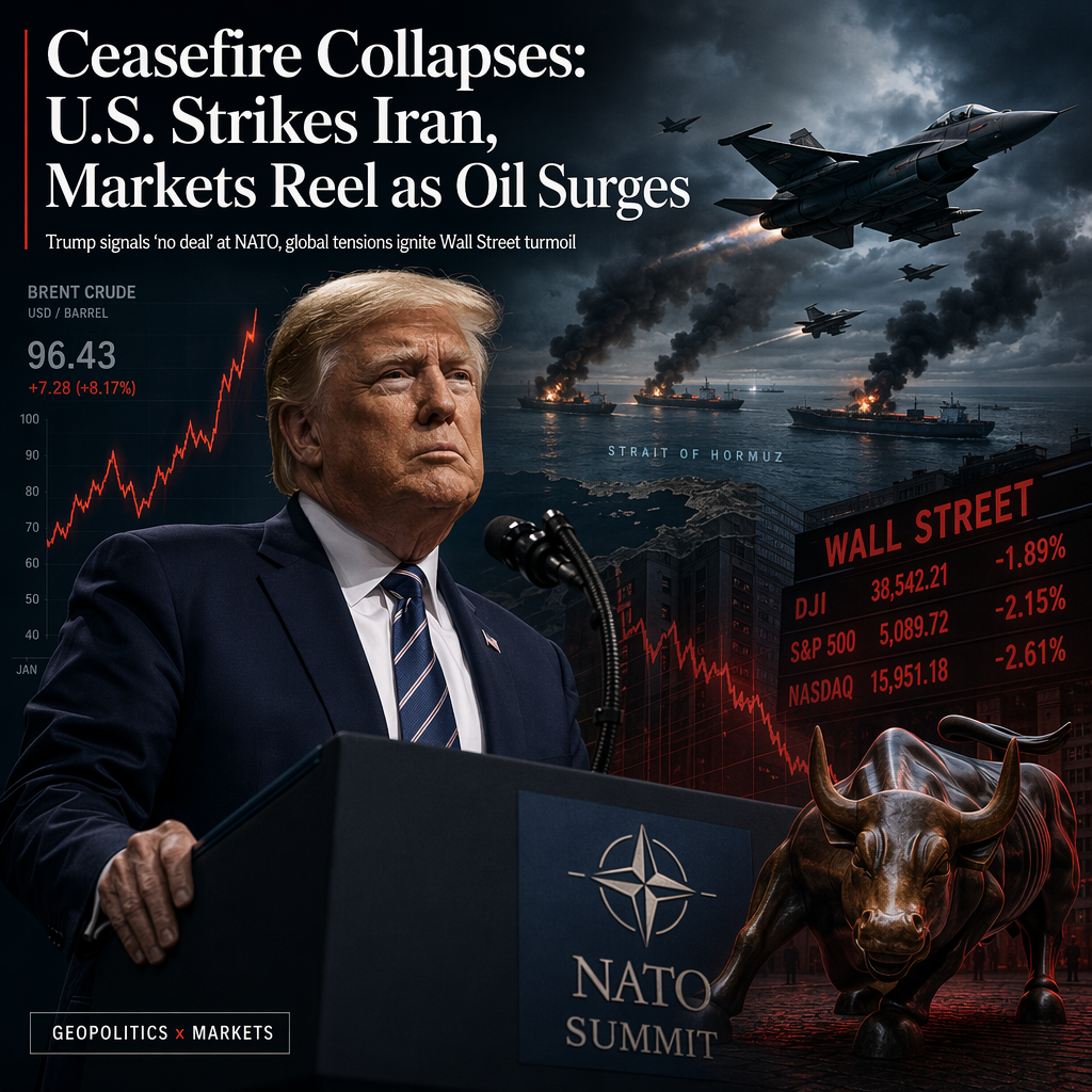 Trump Declares Iran Ceasefire Over, U.S. Launches Strikes as Oil Prices Surge and Markets Slide