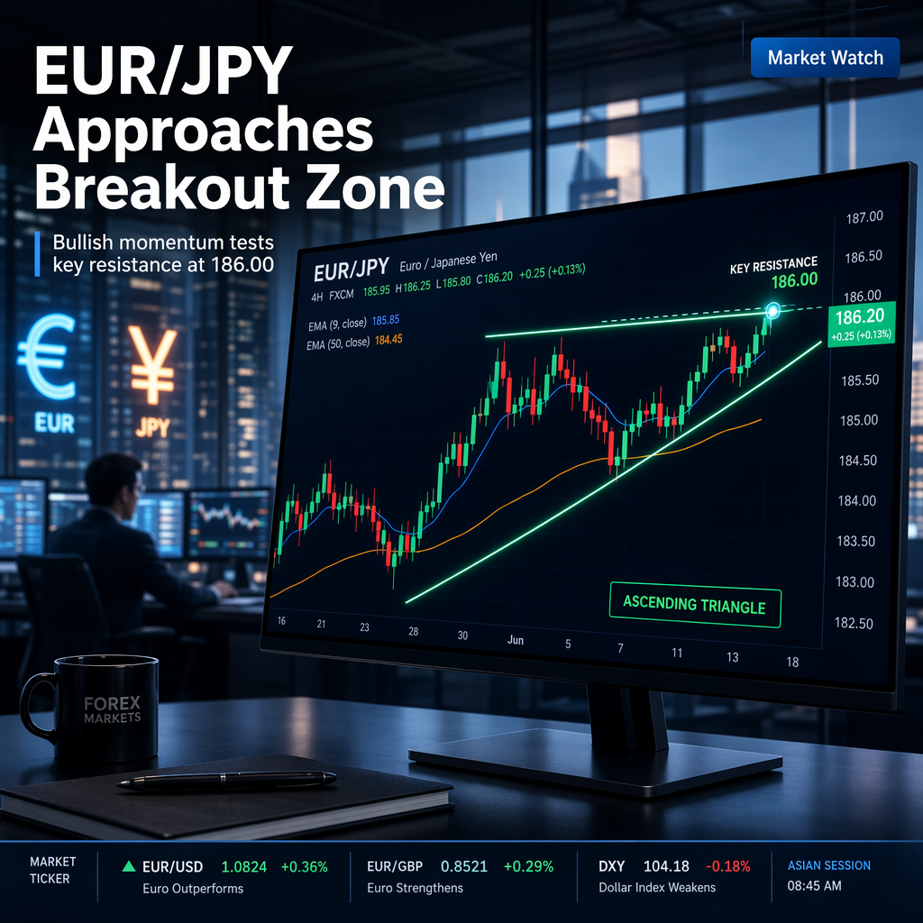 EUR/JPY Tests Key Technical Resistance, Eyes Potential Breakout Above 186.00