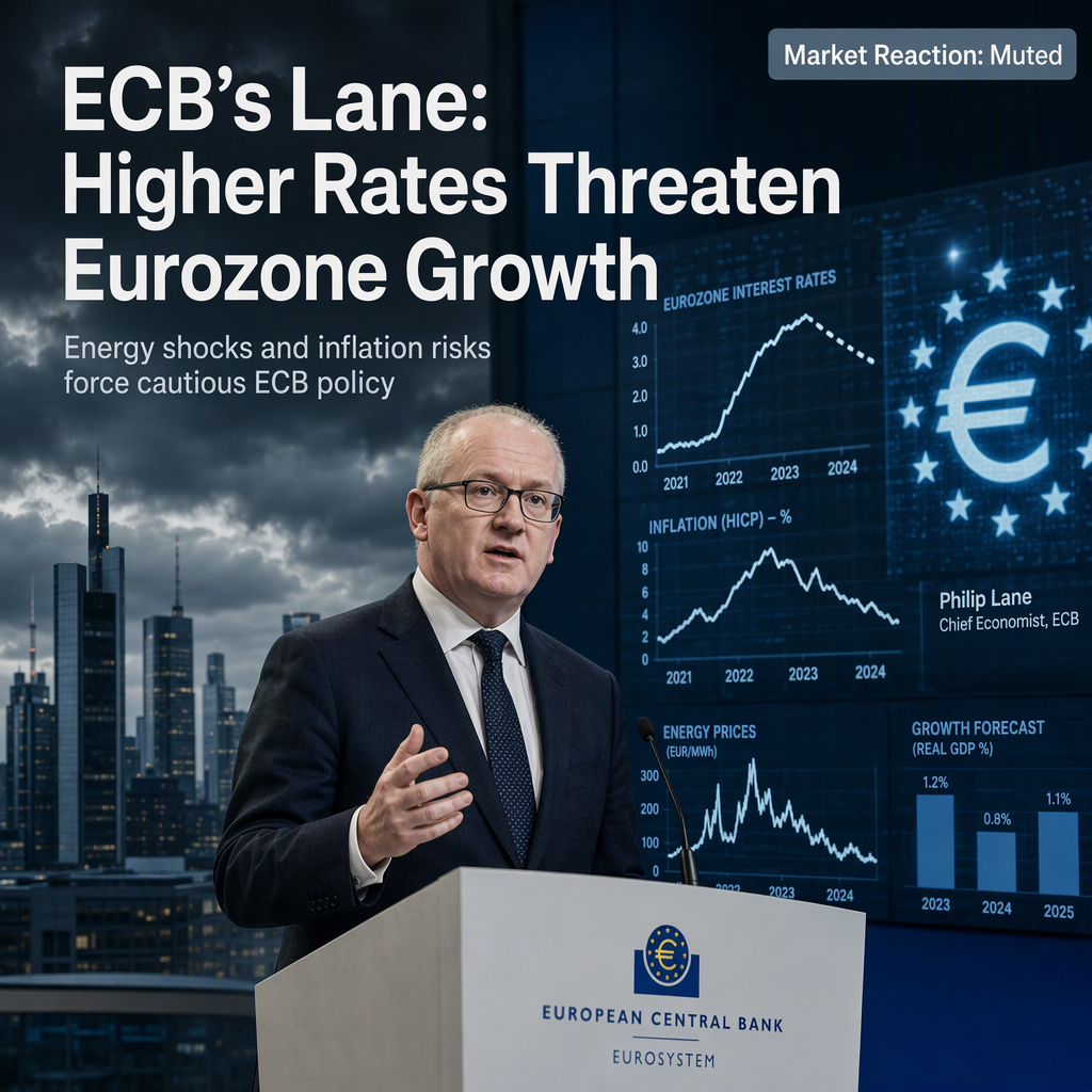 ECB Chief Economist Lane Warns Higher Long-Term Rates to Slow Eurozone Growth Amid Inflation Risks
