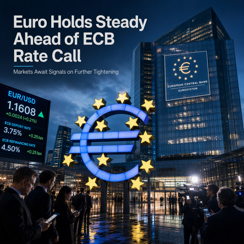 Euro Holds Above 1.1600 as ECB Rate Hike Looms, Markets Eye Further Tightening Signals