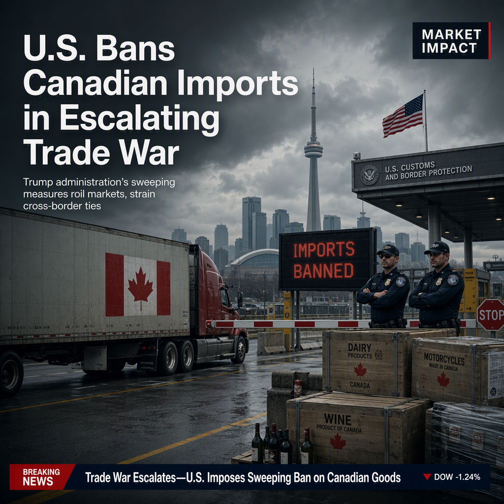 Trump Administration Imposes Sweeping Ban on Canadian Imports Amid Escalating Trade War
