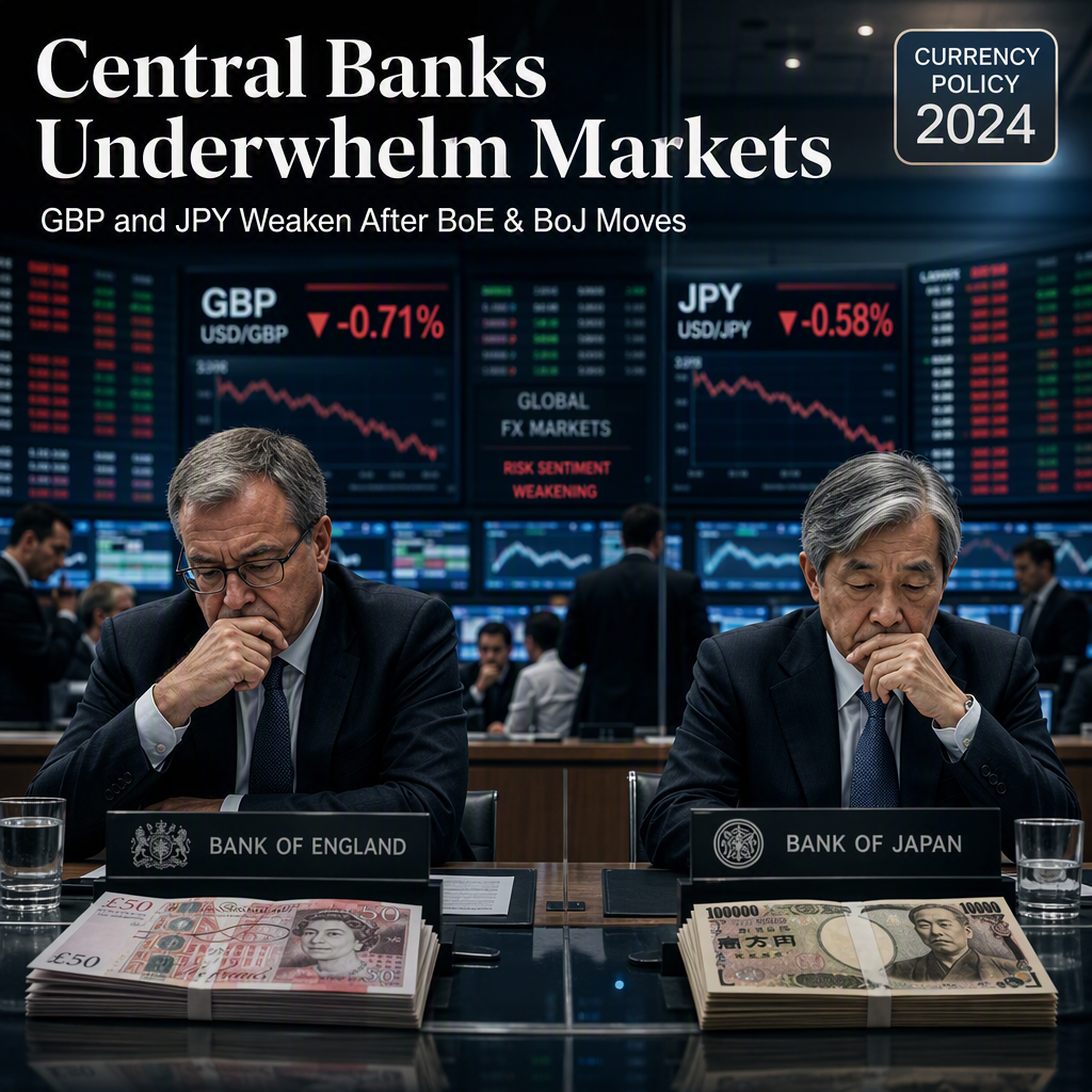 Central Banks Disappoint Hawkish Expectations: GBP and JPY Weaken After BoE and BoJ Decisions