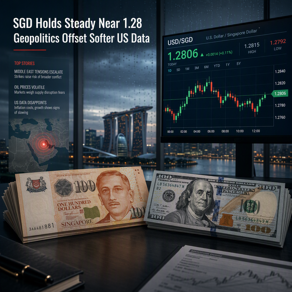Singapore Dollar Holds Near 1.28 as Geopolitical Risks Offset Softer US PPI