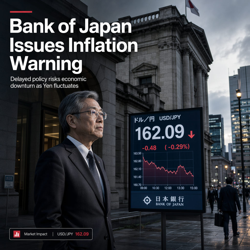 Bank of Japan Warns Delay in Policy Adjustment Amid High Inflation Could Trigger Economic Downturn