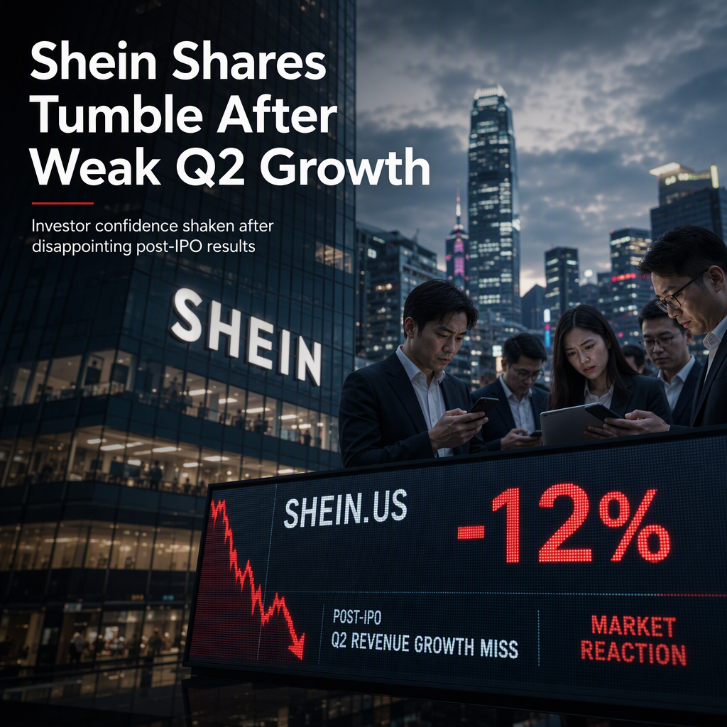 Shein Shares Plunge 12% After Disappointing Q2 Revenue Growth Post-Hong Kong IPO