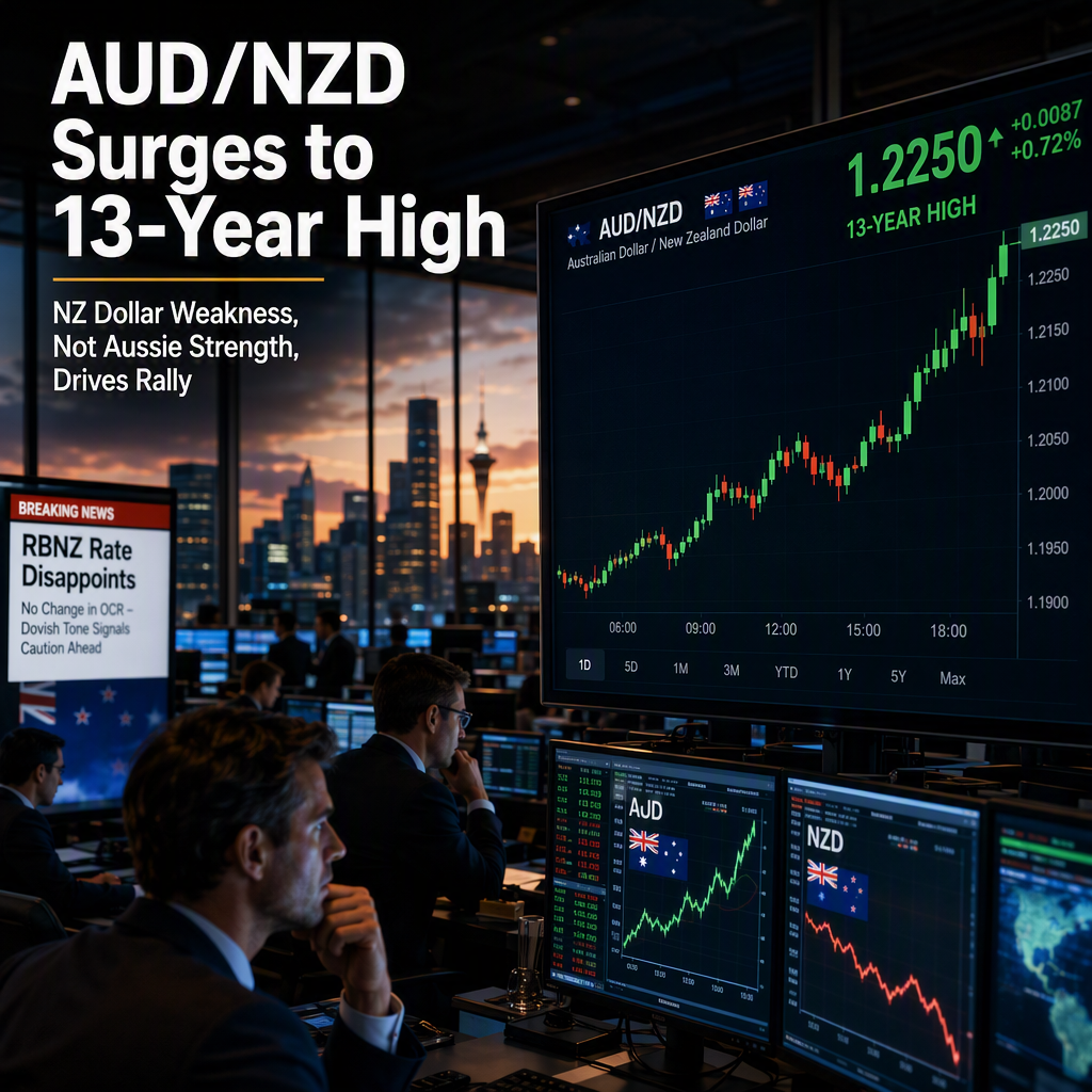 AUD/NZD Hits Thirteen-Year High Amid New Zealand Rate Disappointment, Not Australian Strength