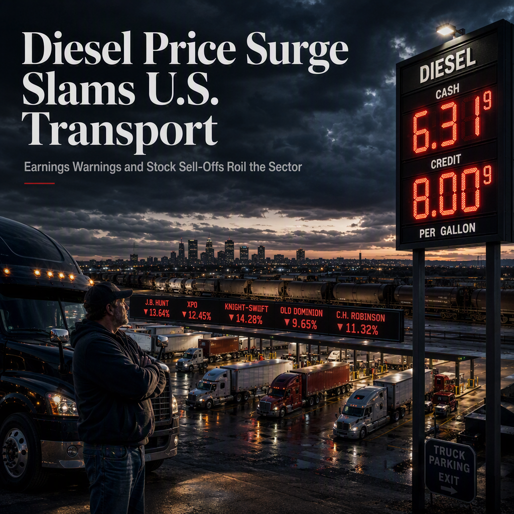 Record Diesel Prices Hammer U.S. Transport Sector, Triggering Earnings Warnings and Stock Sell-Off