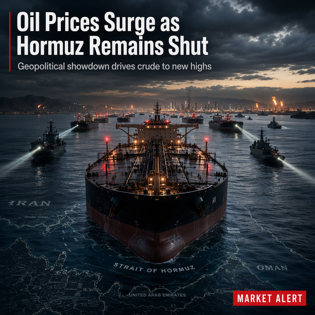 Oil Prices Surge as Strait of Hormuz Remains Closed Amid US-Iran Tensions