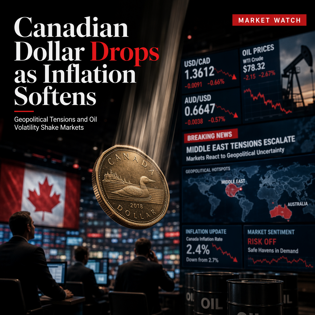 Canadian Dollar Falls as Inflation Softens; Geopolitical Tensions and Oil Volatility Shape Currency Markets