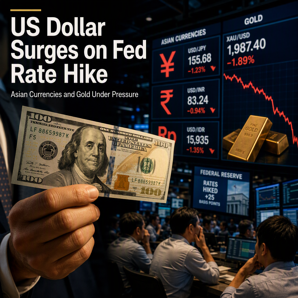 US Dollar Strengthens as Fed Hikes Rates, Pressuring Asian Currencies and Gold