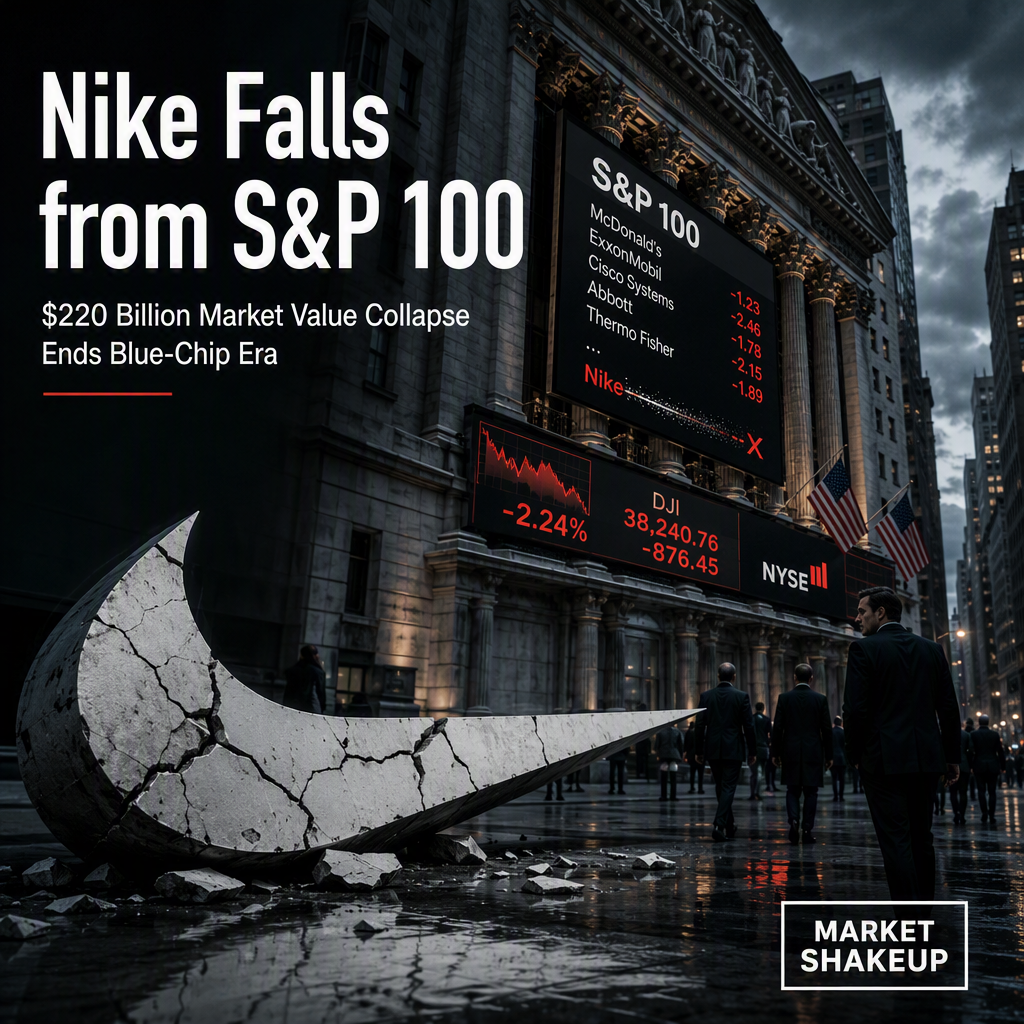 Nike Removed from S&P 100 After $220 Billion Market Value Collapse