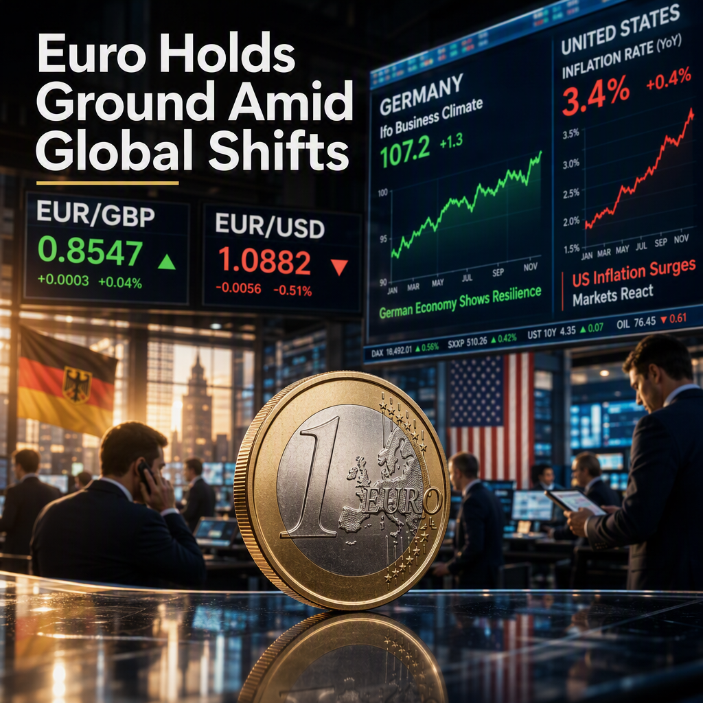 Euro Holds Steady Against Pound Despite Strong German Data, Retreats Versus Dollar on US Inflation Surge
