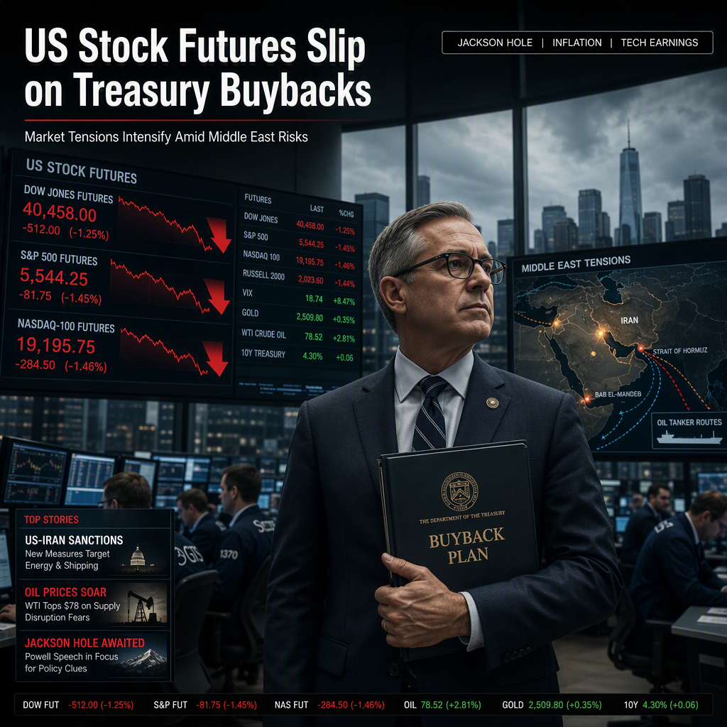 US Stock Futures Slip as Treasury Doubles Buybacks Amid Middle East Tensions and Anticipation for Key Economic Events