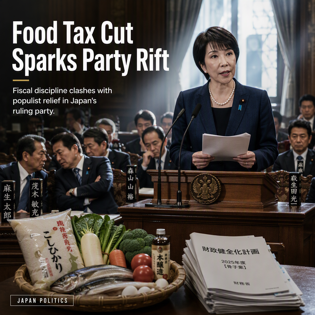 Japanese PM Takaichi Faces Internal Opposition Over Populist Food Tax Cut Plan