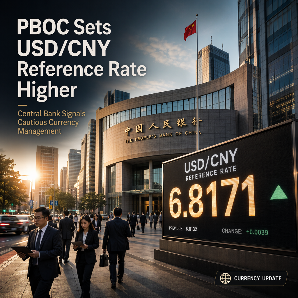 PBOC Sets USD/CNY Reference Rate Higher at 6.8171 Amid Market Expectations