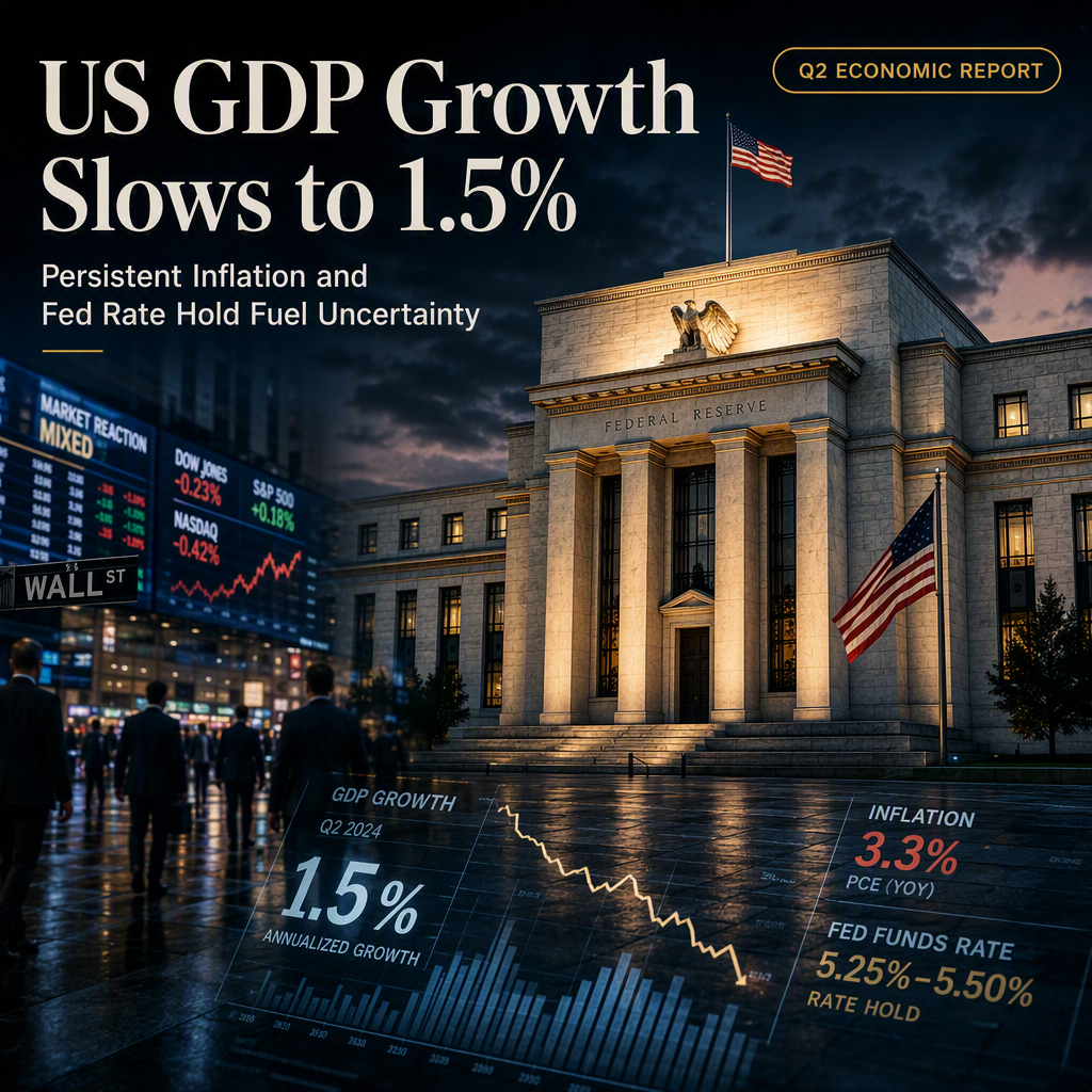 US GDP Growth Slows to 1.5% in Q2 Amid Persistent Inflation and Fed Rate Hold
