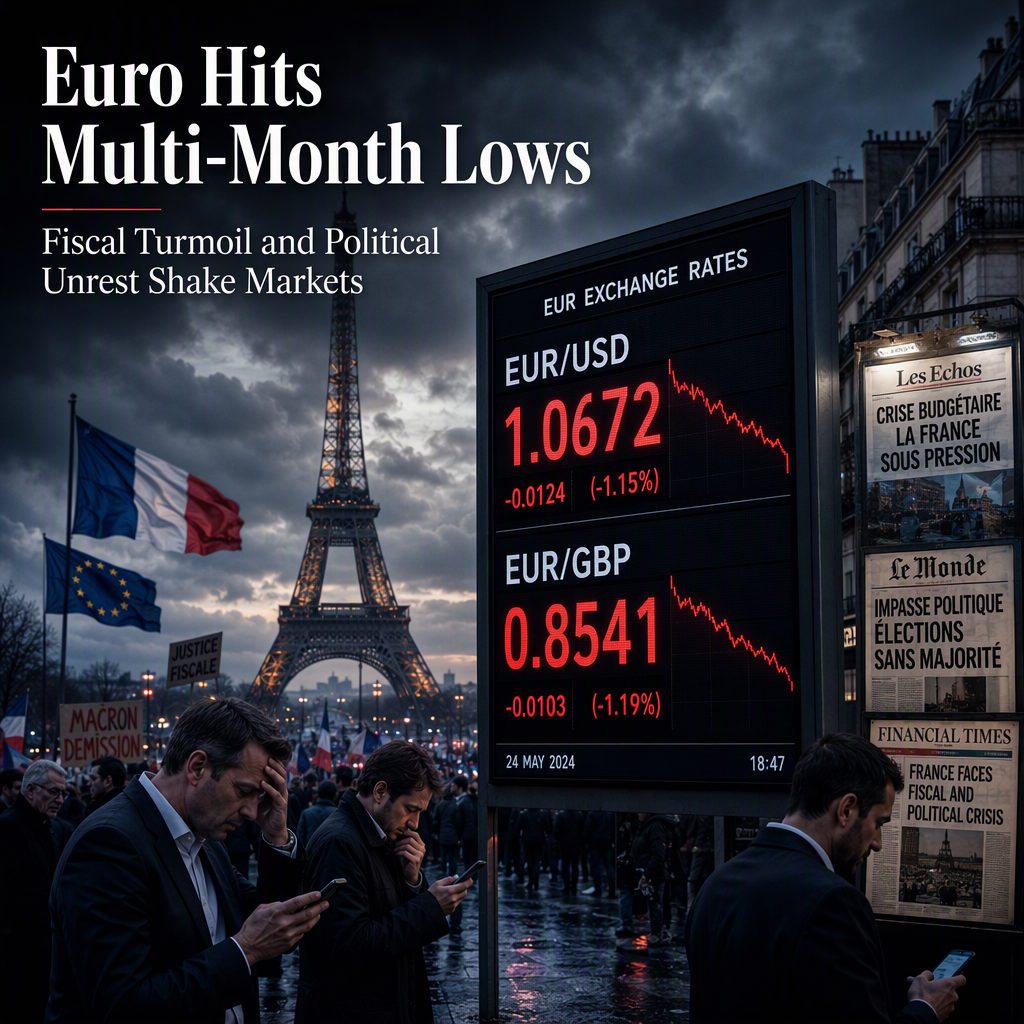 Euro Under Pressure: Political and Fiscal Turmoil in France Drives EUR to Multi-Month Lows Against USD and GBP