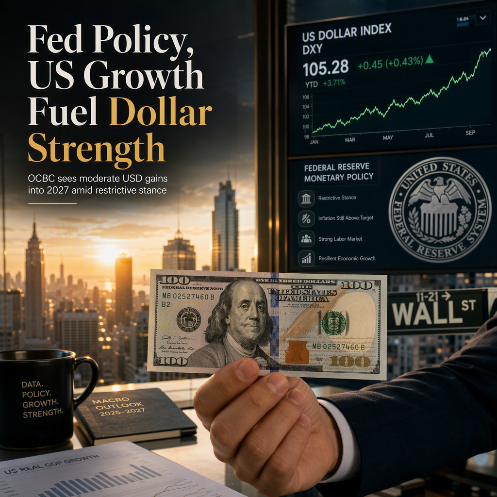 Fed's Restrictive Stance and Resilient US Economy Support Moderate Dollar Strength, Says OCBC