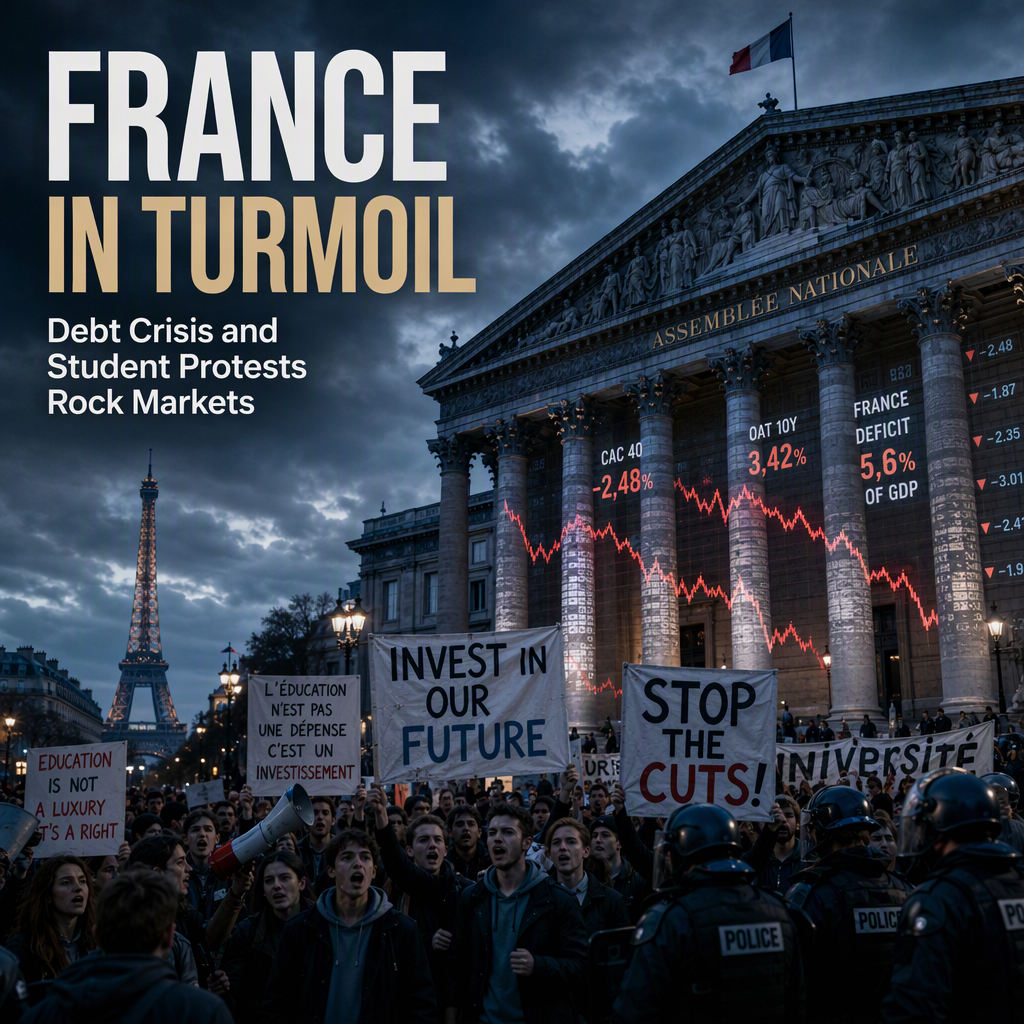 France Faces Debt Crisis as Soaring Deficit and Student Protests Shake Markets