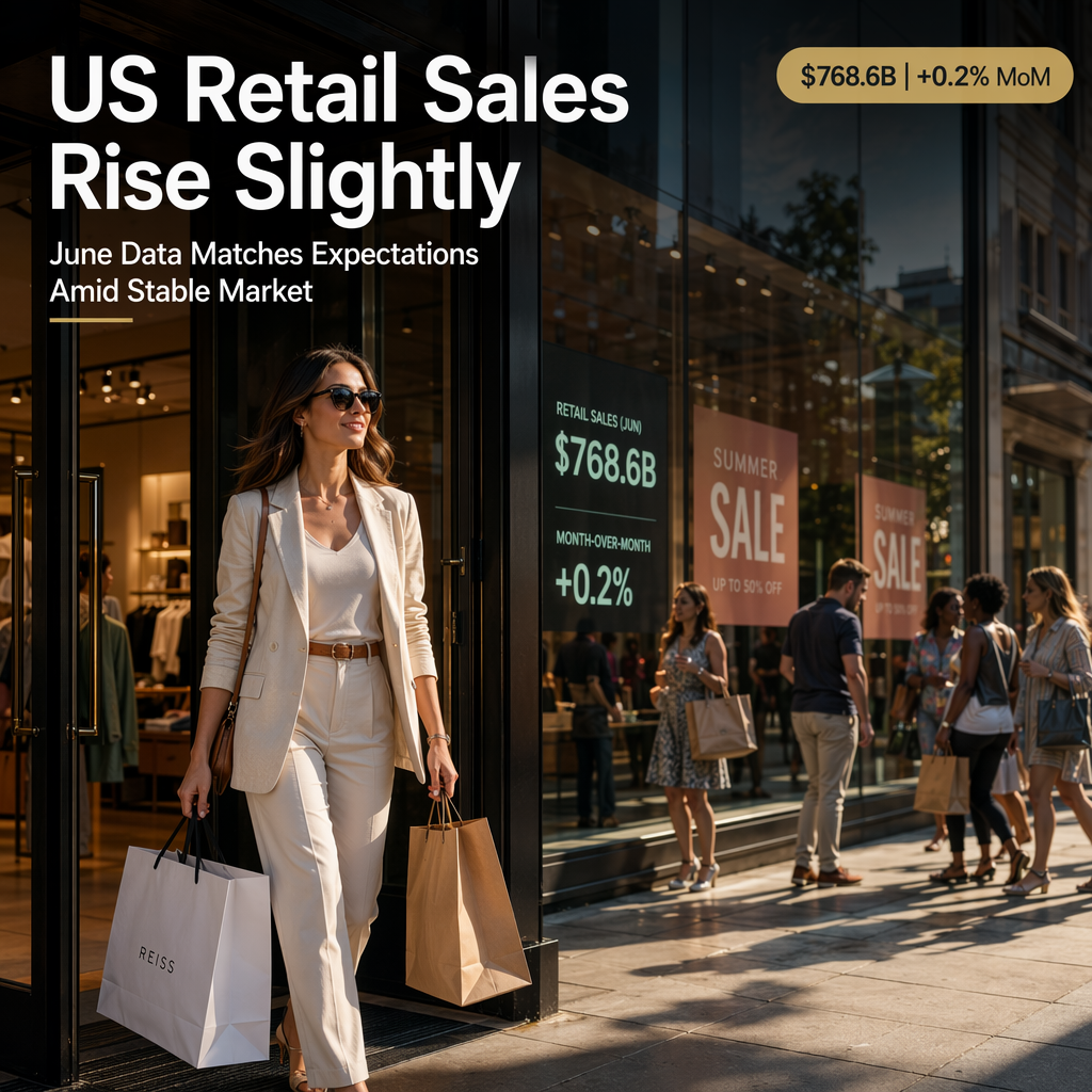 US Retail Sales Increase 0.2% in June, Matching Expectations