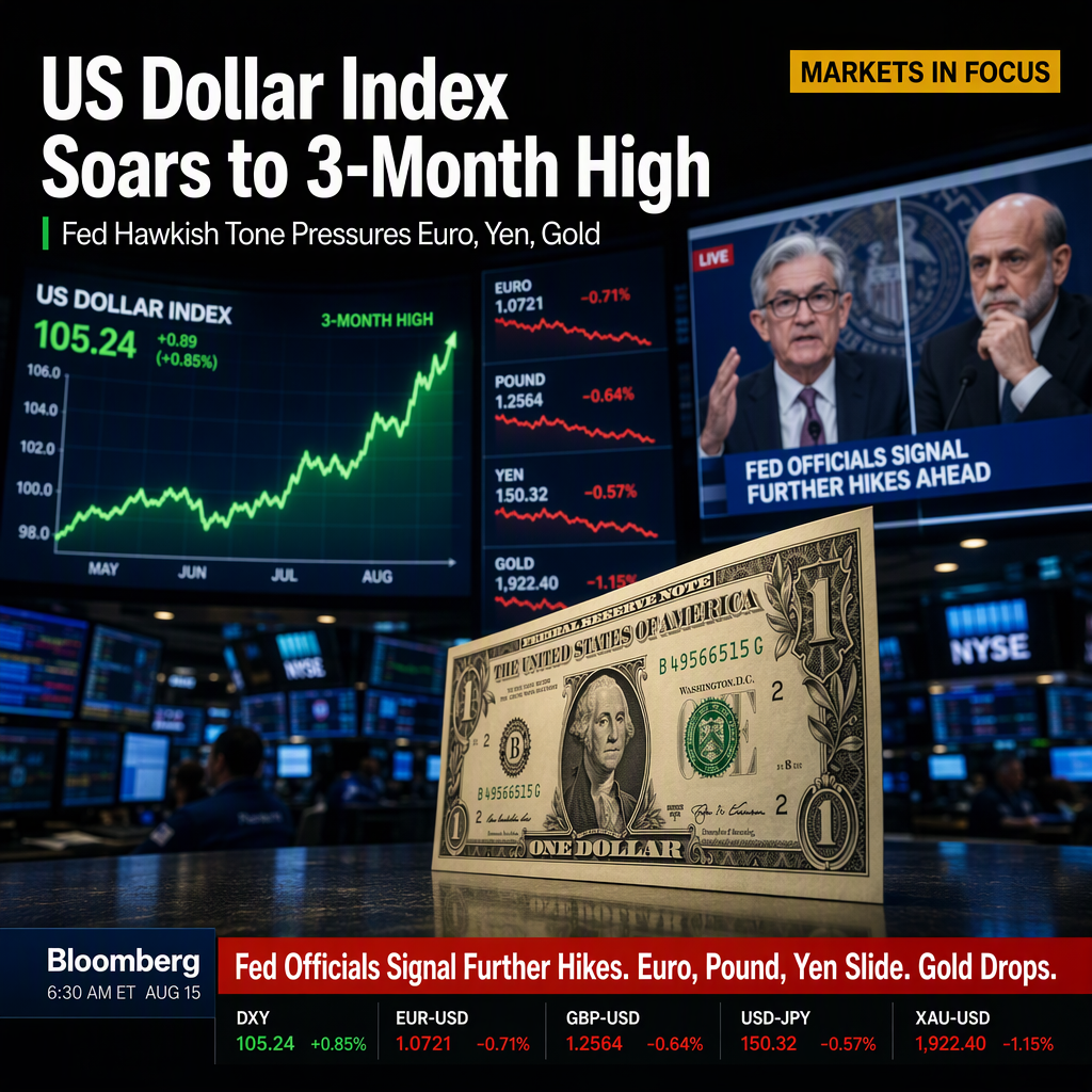 US Dollar Index Surges to Late-July Highs as Fed Officials Signal Further Rate Hikes
