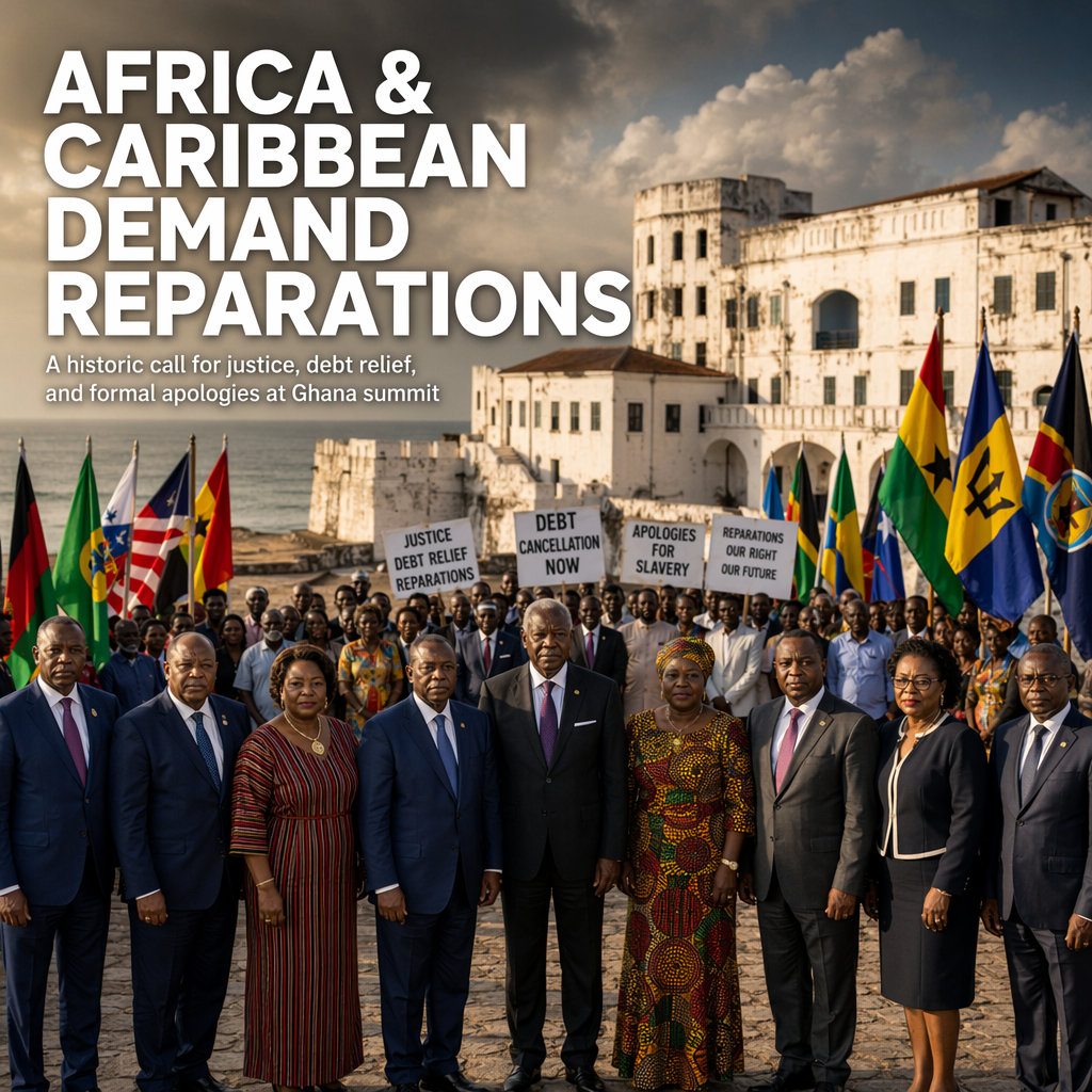African and Caribbean Leaders Demand Reparations, Debt Cancellation, and Apologies for Slavery at Ghana Conference