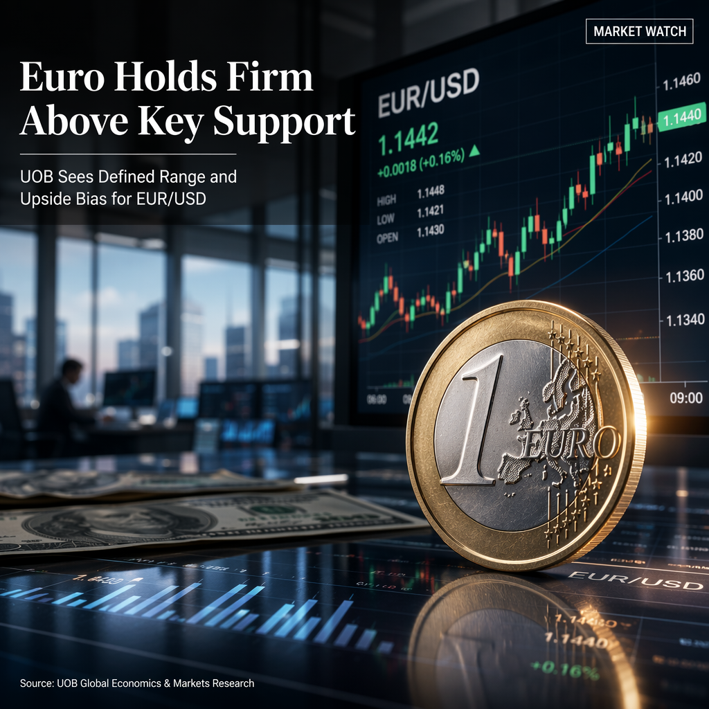 Euro Maintains Upside Bias Against US Dollar, UOB Sees Firm Support and Defined Resistance Levels