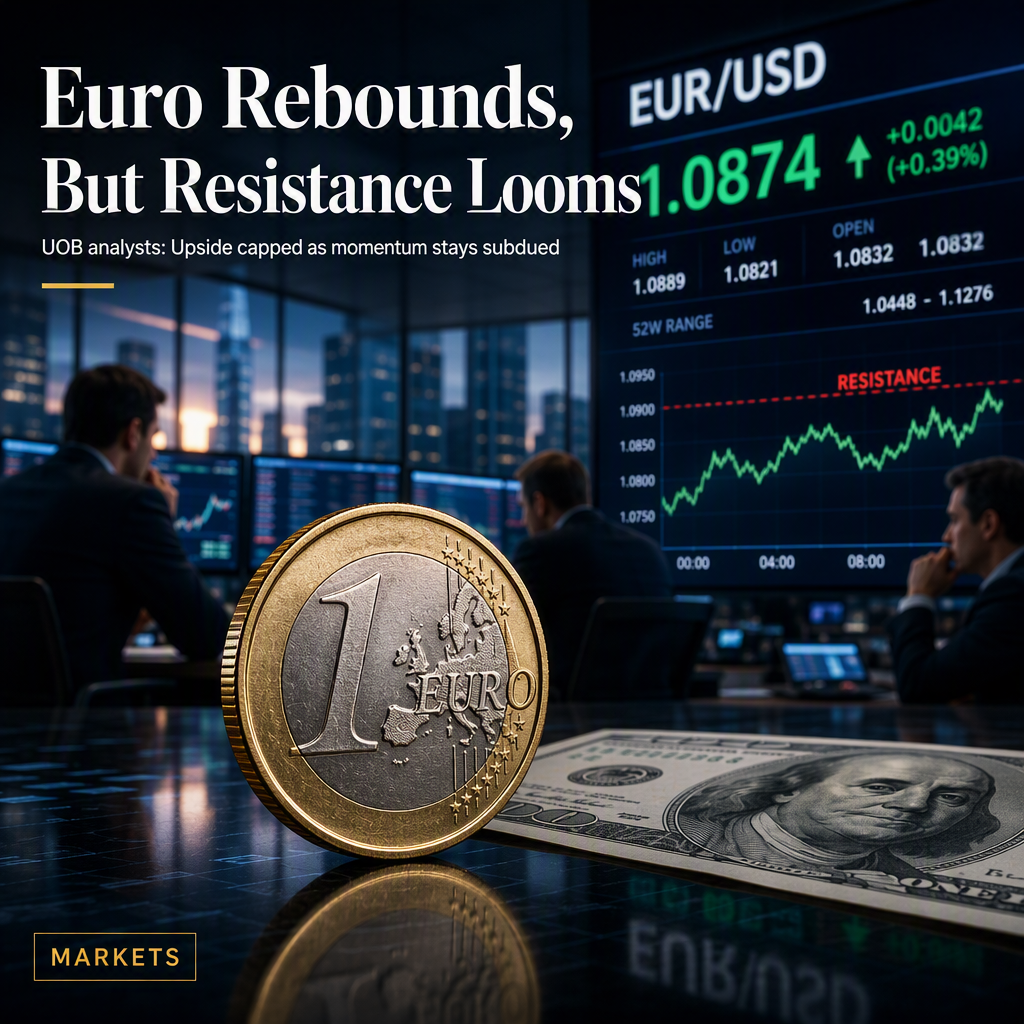 Euro Rebounds Against US Dollar but Faces Resistance, Says UOB
