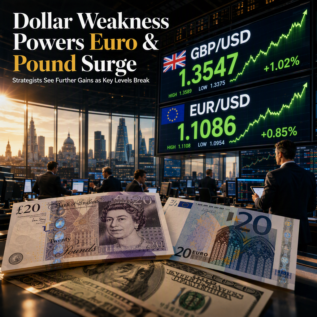 US Dollar Weakness Drives Bullish Momentum in Both British Pound and Euro, Say Scotiabank Strategists