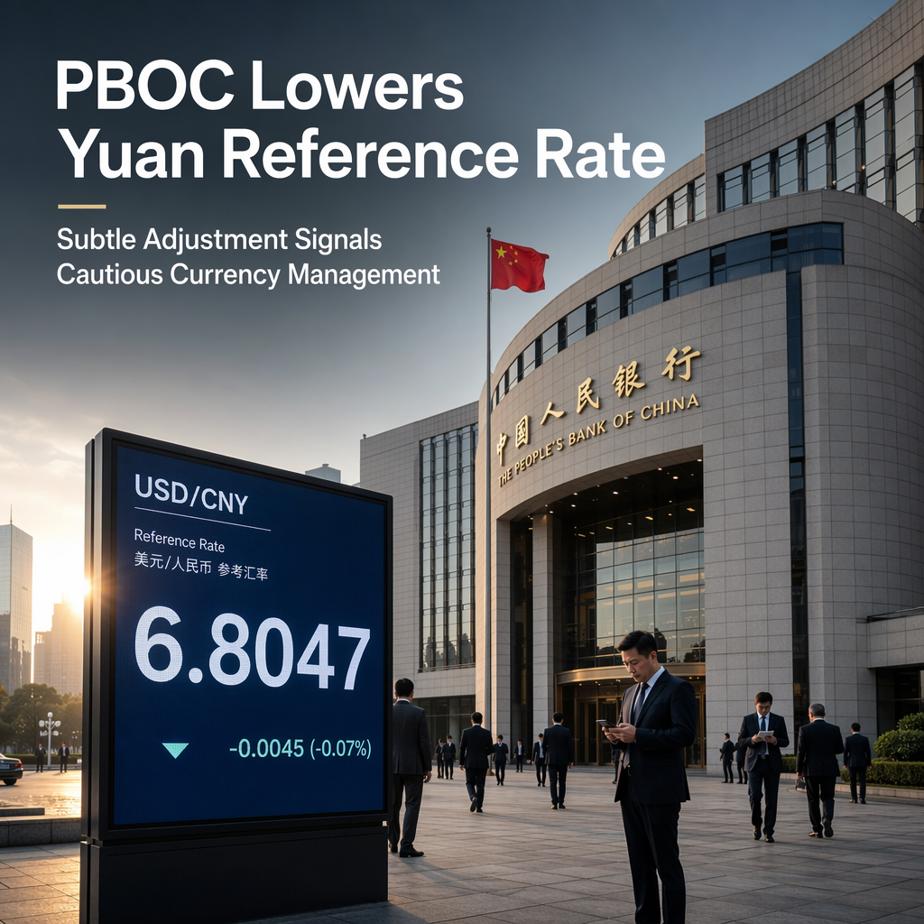 PBOC Sets USD/CNY Reference Rate Lower at 6.8047, Signaling Subtle Currency Adjustment