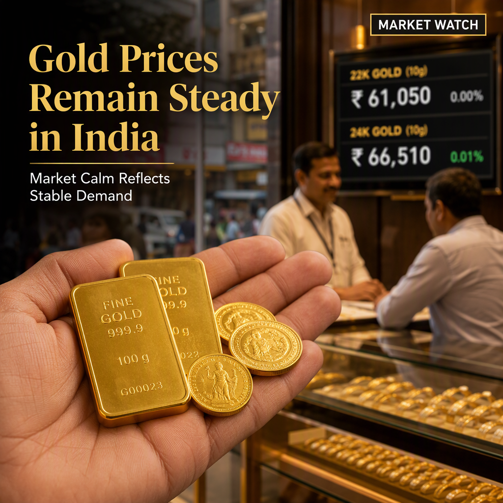 Gold Prices in India Hold Steady Amid Stable Market Conditions