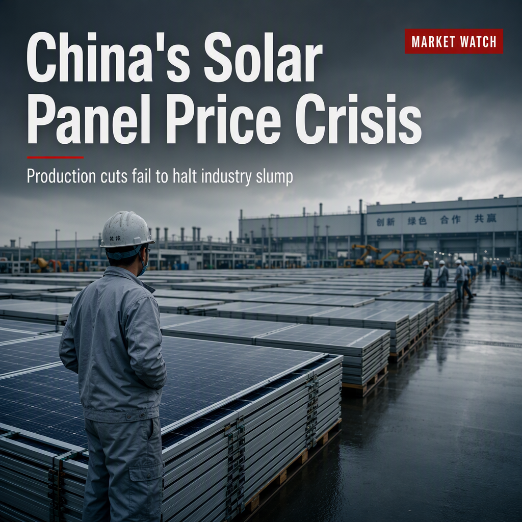 China's Solar Panel Price Slump Persists Despite Production Cuts