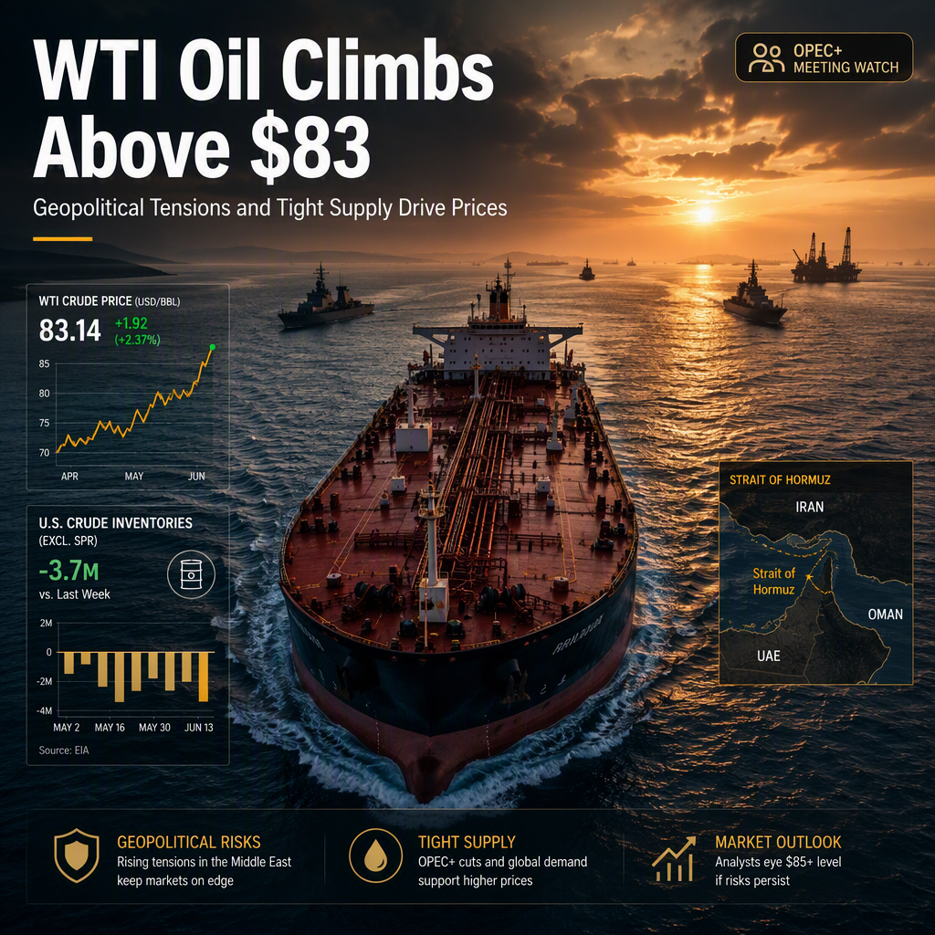 WTI Oil Rebounds Above $83 as Geopolitical Risks and Tight Supply Persist Ahead of OPEC+ Meeting