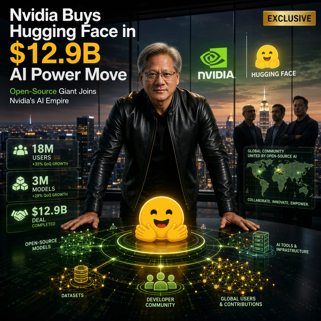 Nvidia Acquires Hugging Face for $12.9 Billion, Strengthening Its Position in Open-Source AI