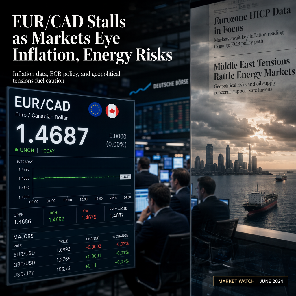 Euro Holds Steady Against Canadian Dollar as Markets Await Eurozone Inflation Data and Monitor Geopolitical Tensions