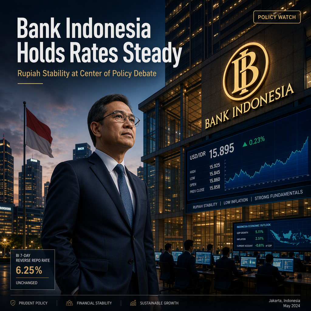 Bank Indonesia Holds Rates Steady, Signals Possible Further Hike Amid Rupiah Stability Concerns
