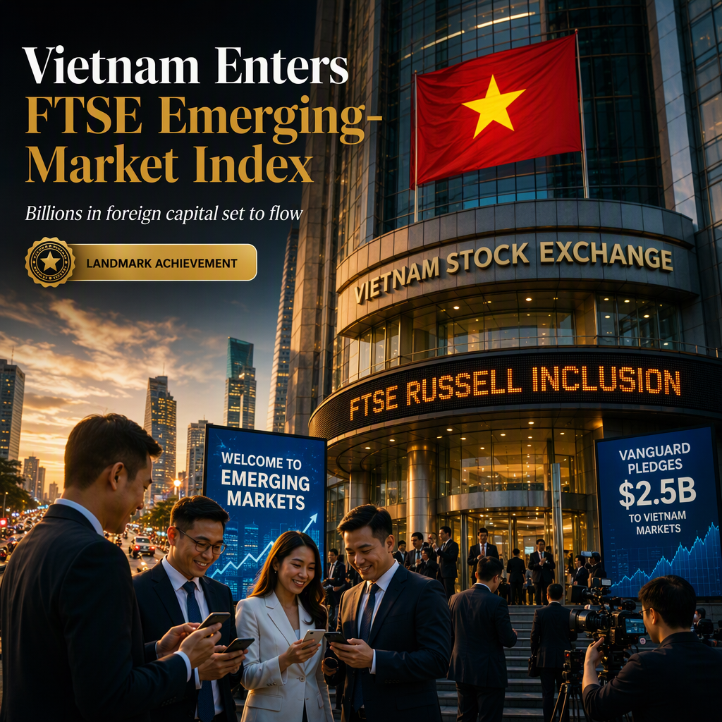 Vietnam Joins FTSE Russell Emerging-Market Index, Paving Way for Billions in Foreign Investment