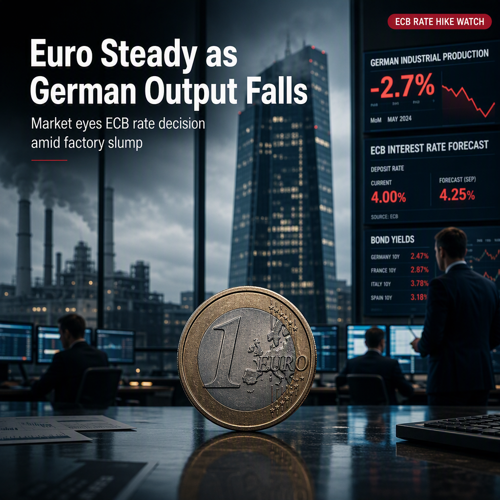 Euro Holds Steady Despite Unexpected Drop in German Industrial Production; ECB Rate Hike Looms