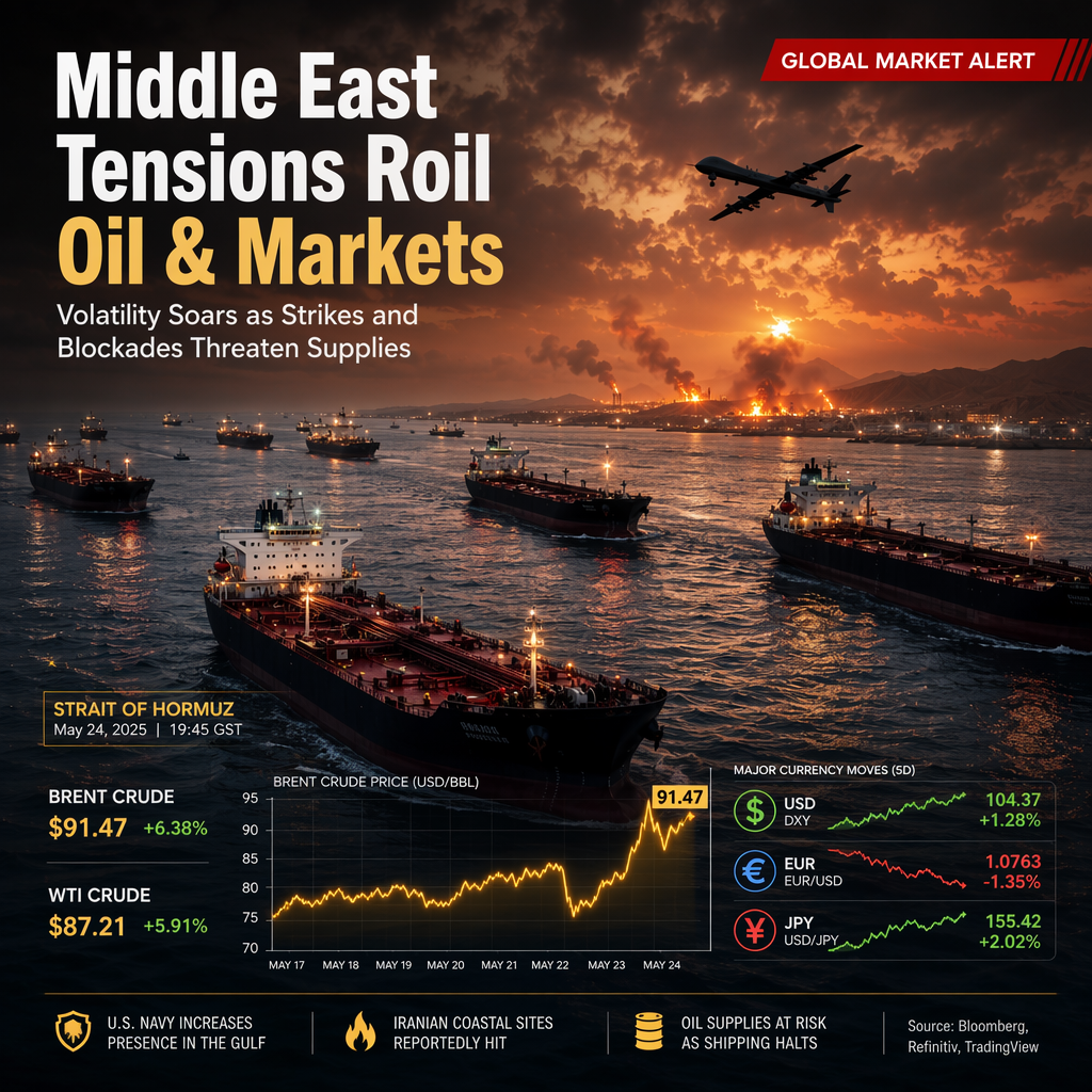 Geopolitical Tensions in the Middle East Drive Oil and Currency Market Volatility, Weigh on Global Equities