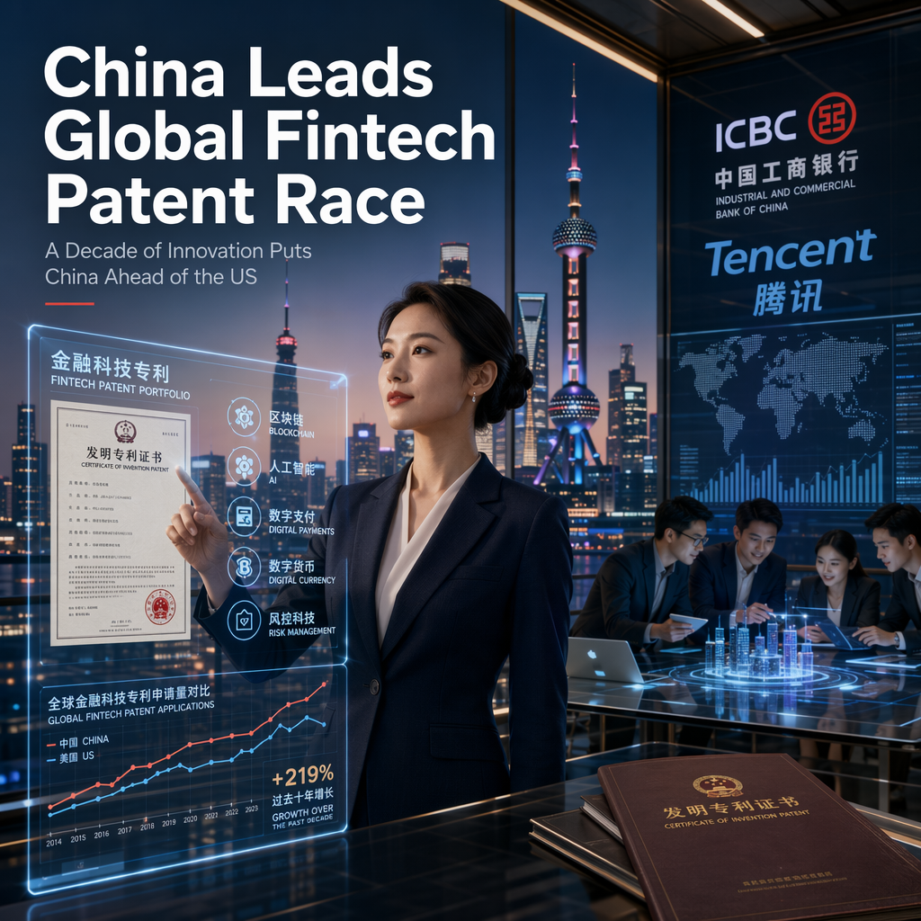 China Surpasses US in Fintech Patent Filings, Marking Decade of Rapid Innovation