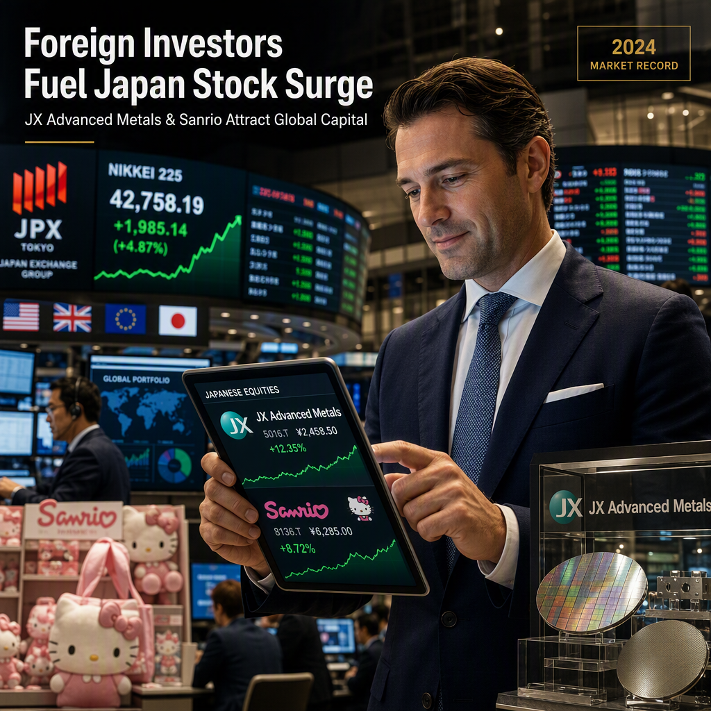 Foreign Investors Drive Record Inflows into Japanese Stocks, Boosting JX Advanced Metals and Sanrio