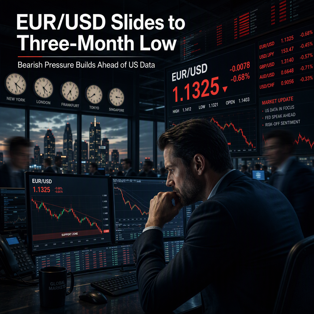 EUR/USD Hits Three-Month Low as Bearish Pressure Mounts Ahead of Key US Data
