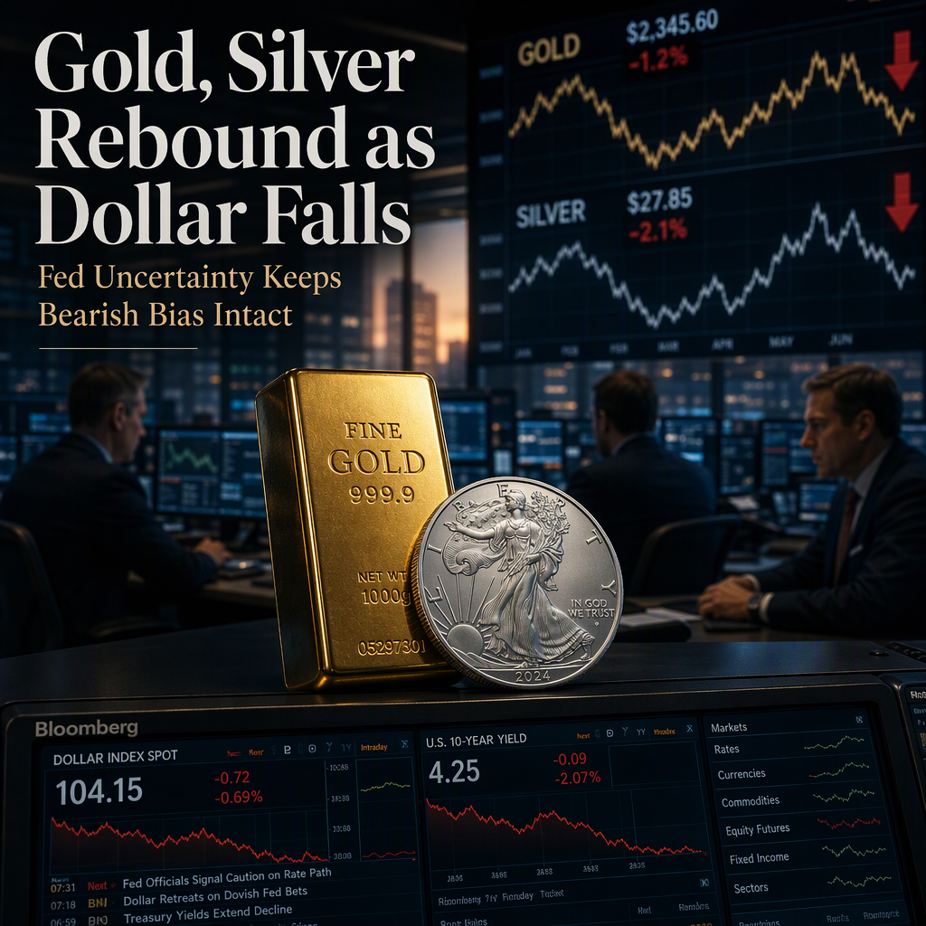 Gold and Silver Rebound as US Dollar Retreats, but Bearish Bias Persists Amid Fed Rate Uncertainty