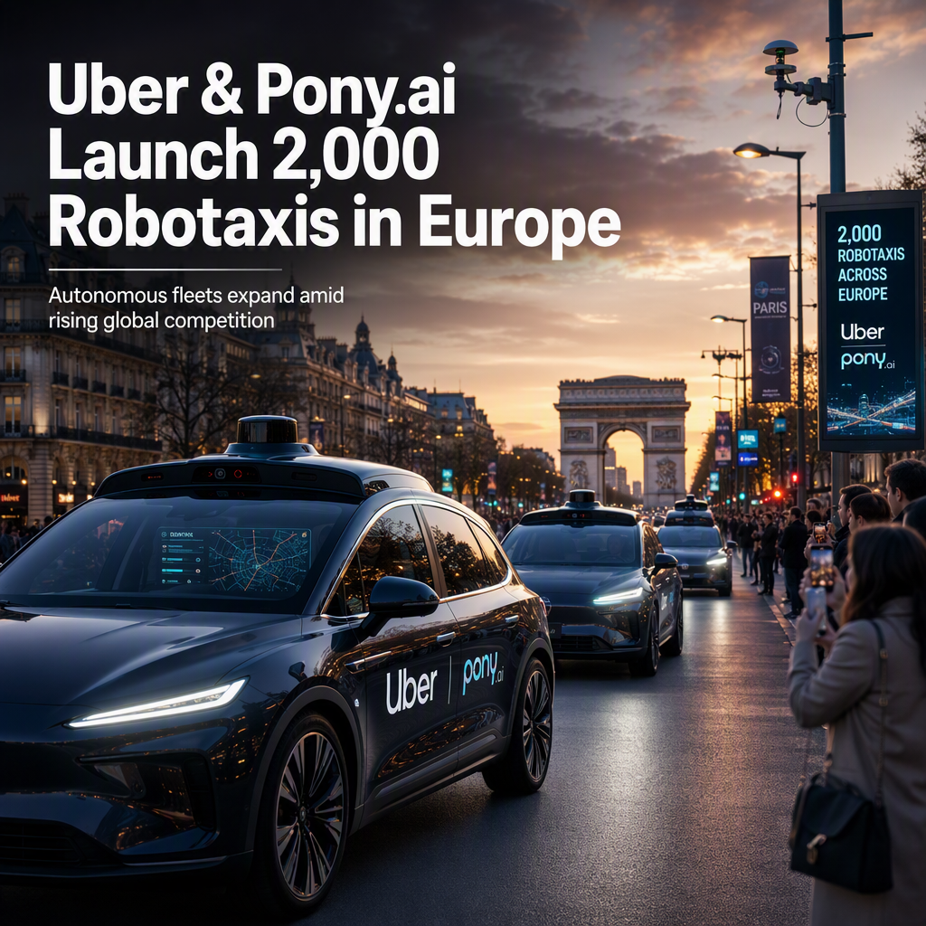 Uber and Pony.ai Announce Rollout of 2,000 Robotaxis Across Europe, Expanding Autonomous Vehicle Push