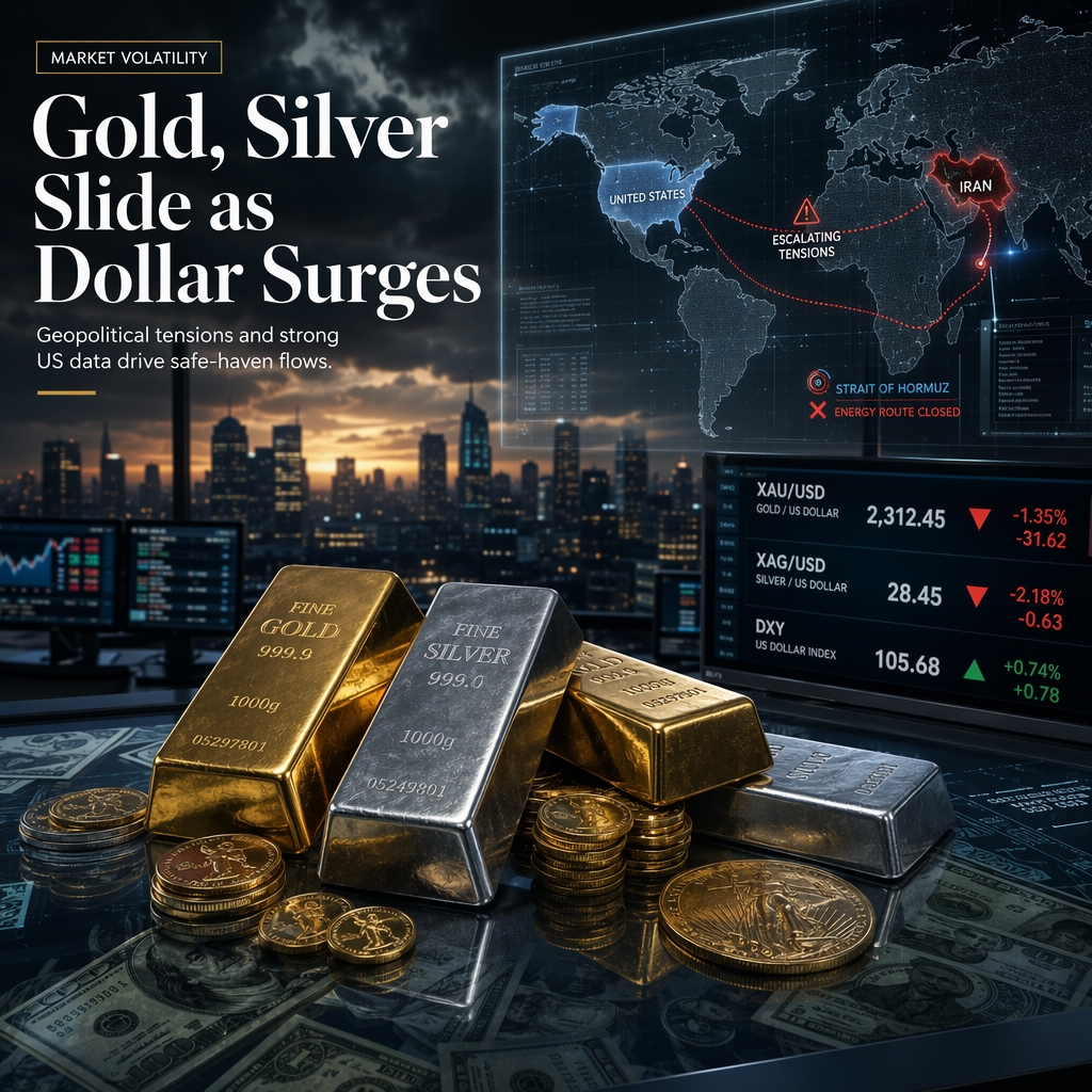 Gold and Silver Prices Slide Amid Escalating US-Iran Tensions and Strong US Dollar