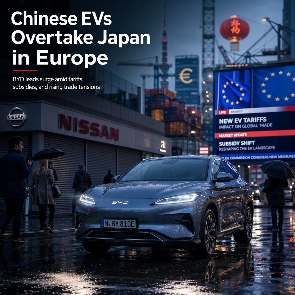 Chinese Automakers Surpass Japanese Rivals in Europe Amid Rising Trade Tensions and Shifting Subsidy Policies
